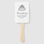 Cheers thirty birthday cake black scribble hand handwaaier (Voorkant)