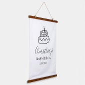 Cheers thirty birthday cake black scribble hand hangend wandkleed (Gebogen)