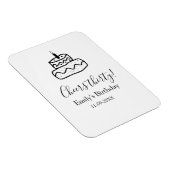 Cheers thirty birthday cake black scribble hand magneet (Rechterzijde)