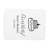 Cheers thirty birthday cake black scribble hand magneet (Horizontaal)