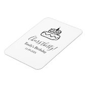Cheers thirty birthday cake black scribble hand magneet (Linkerzijde)