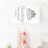 Cheers thirty birthday cake black scribble hand spandoek (Insitu)