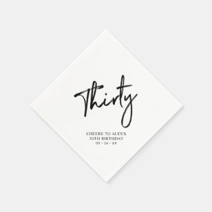 Cheers Thirty   Moderne Volwassen 30e Verjaardagsf Servet