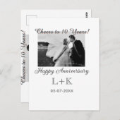 Cheers to 10 Years happy anniversary add photo dat Briefkaart (Voorkant / Achterkant)