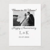 Cheers to 10 Years happy anniversary add photo dat Briefkaart (Voorkant)