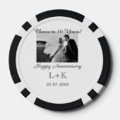 Cheers to 10 Years happy anniversary add photo dat Poker Chips (Achterkant)