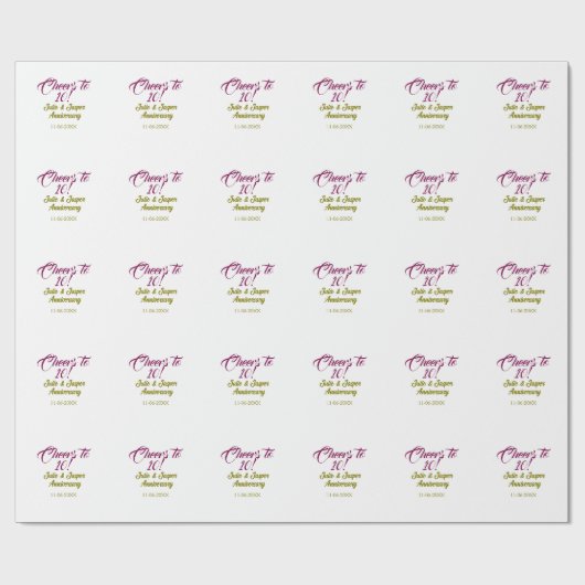 Cheers to 10th wedding anniversary mauve golden na cadeaupapier (Vlak)