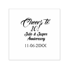 Cheers to 10th wedding anniversary mauve golden na  zelfinktende stempel