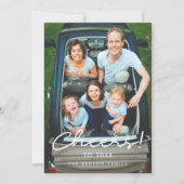 Cheers to 2023 Minimalist Holiday photo card Feestdagenkaart (Voorkant)