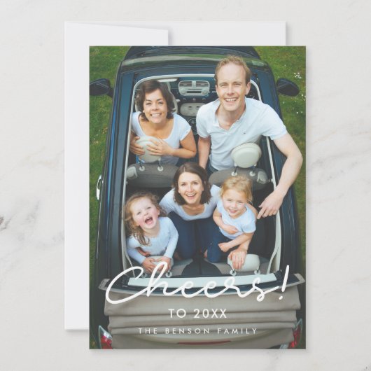 Cheers to 2023 Minimalist Holiday photo card Feestdagenkaart (Voorkant)