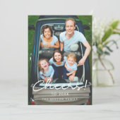 Cheers to 2023 Minimalist Holiday photo card Feestdagenkaart (Staand voorkant)