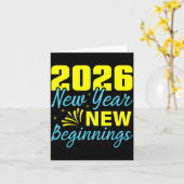 Cheers To 2026 Happy New Year Party New Beginning  Kaart (Gele Bloem)