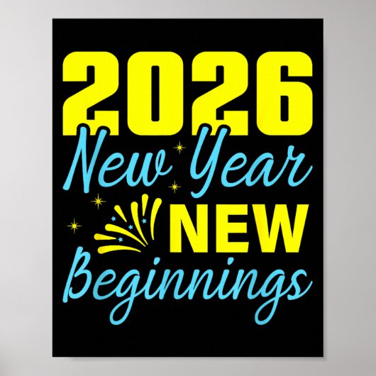 Cheers To 2026 Happy New Year Party New Beginning  Poster (Voorkant)