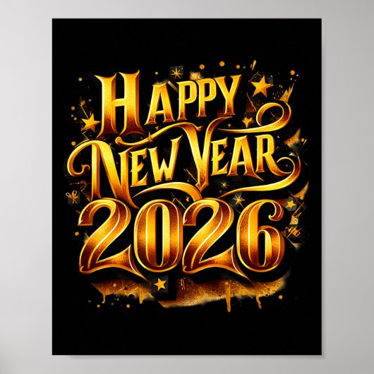 Cheers To 2026 Happy New Year Party Poster (Voorkant)