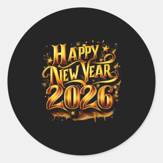 Cheers To 2026 Happy New Year Party  Ronde Sticker (Voorkant)
