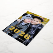 Cheers To 2026 Happy New Years Photo Gold Folie Feestdagenkaart (Gedraaid)