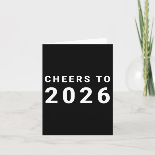 Cheers To 2026 Minimalist New Year  Kaart (Voorkant)