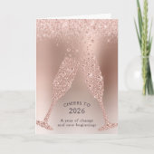 Cheers to 2026 Year of Change New Year Feestdagen Kaart (Voorkant)