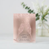 Cheers to 2026 Year of Change New Year Feestdagenkaart (Staand voorkant)