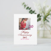 Cheers to 20 Years happy anniversary add photo dat Briefkaart (Staand voorkant)