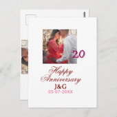 Cheers to 20 Years happy anniversary add photo dat Briefkaart (Voorkant / Achterkant)