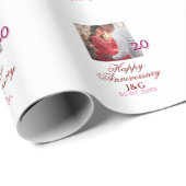 Cheers to 20 Years happy anniversary add photo dat Cadeaupapier (Rol Hoek)