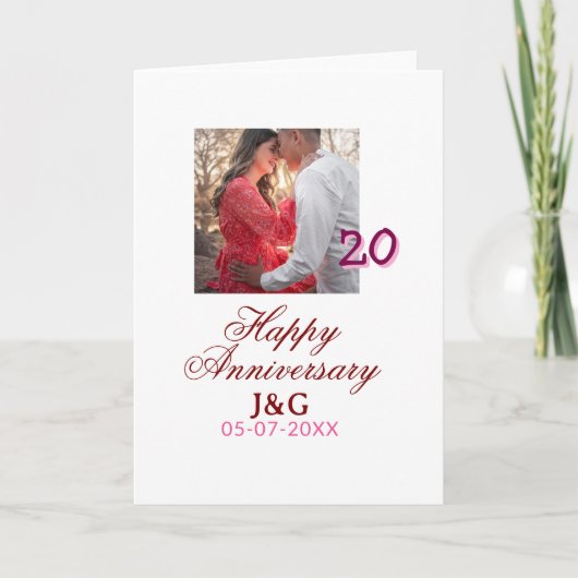 Cheers to 20 Years happy anniversary add photo dat Kaart (Voorkant)