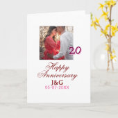Cheers to 20 Years happy anniversary add photo dat Kaart (Gele Bloem)