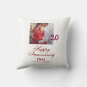 Cheers to 20 Years happy anniversary add photo dat Kussen (Achterkant)