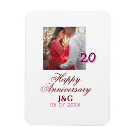 Cheers to 20 Years happy anniversary add photo dat Magneet
