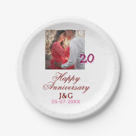 Cheers to 20 Years happy anniversary add photo dat Papieren Bordje