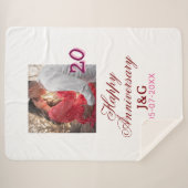 Cheers to 20 Years happy anniversary add photo dat Sherpa Deken (Voorkant (horizontaal))