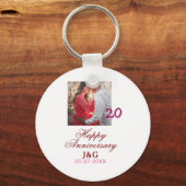 Cheers to 20 Years happy anniversary add photo dat Sleutelhanger (Achterkant)