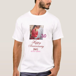 Cheers to 20 Years happy anniversary add photo dat T-shirt