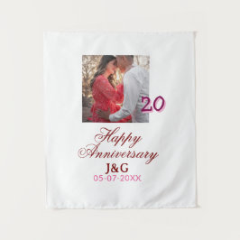 Cheers to 20 Years happy anniversary add photo dat Wandkleed