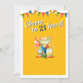 Cheers to 21 Years Modern 21st Birthday  Fiesta Kaart (Achterkant)