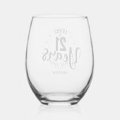 CHEERS TO 21 YEARS WIJNGLAS ZONDER VOET (Achterkant)