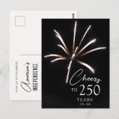 Cheers to 250 Years Sestercentennial 4th of July Briefkaart (Voorkant / Achterkant)