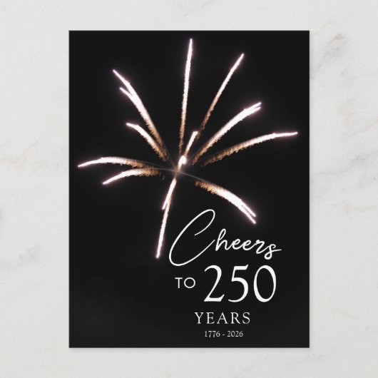 Cheers to 250 Years Sestercentennial 4th of July Briefkaart (Voorkant)