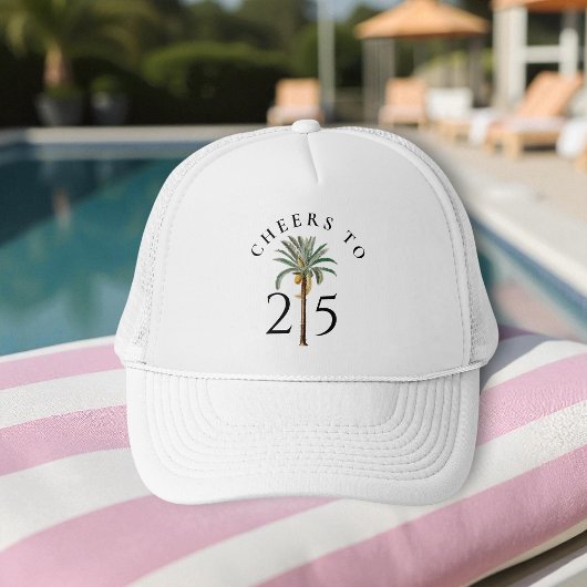 Cheers to 25 Palm Beach Tropical Birthday Trucker Pet