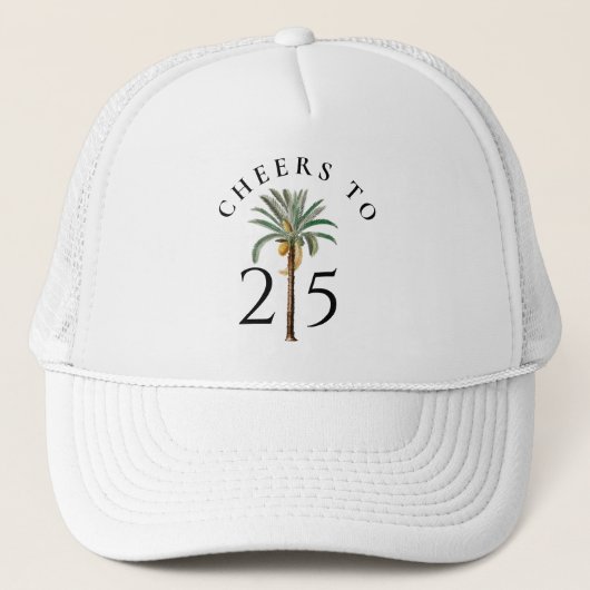 Cheers to 25 Palm Beach Tropical Birthday Trucker Pet (Voorkant)