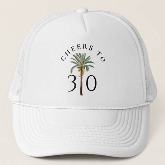 Cheers to 30 Palm Beach Tropical Birthday Trucker Pet (Voorkant)