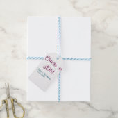 Cheers to 30th birthday name date mauve blue elega cadeaulabel (Met Touw)