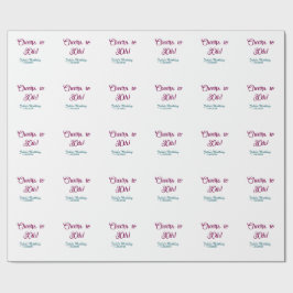 Cheers to 30th birthday name date mauve blue elega cadeaupapier