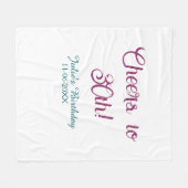 Cheers to 30th birthday name date mauve blue elega fleece deken (Voorkant (Horizontaal))
