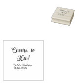 Cheers to 30th birthday name date mauve blue elega rubberstempel (Gestempeld)