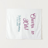 Cheers to 30th birthday name date mauve blue elega wandkleed (Voorkant (horizontaal))