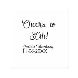 Cheers to 30th birthday name date mauve blue elega  zelfinktende stempel