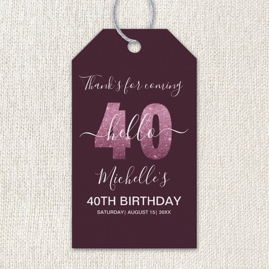 Cheers to 40! Elegant 40th Birthday with Pink Spar Cadeaulabel