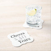Cheers to 40 Years Minimal Silver Party Kartonnen Onderzetters (Insitu)